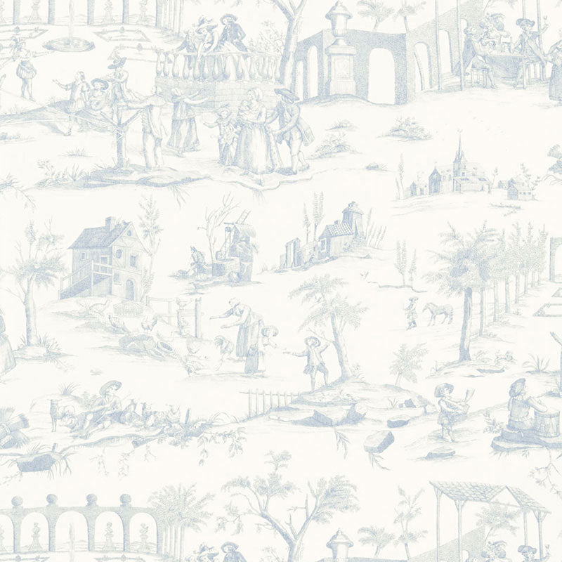 Save 175170 Siena Toile Delft by Schumacher Fabric