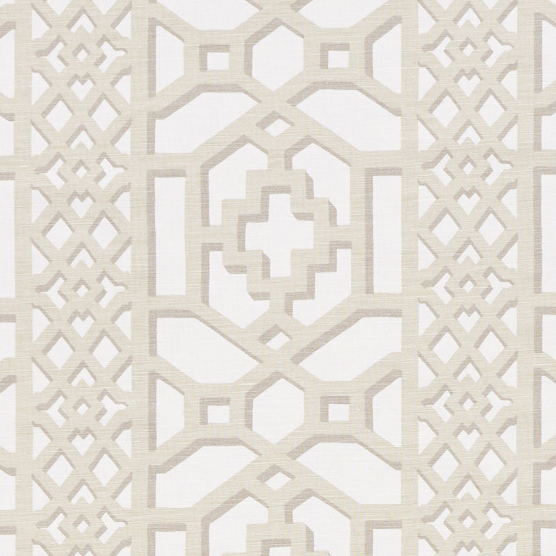 Search 175744 Zanzibar Trellis Matte Sand by Schumacher Fabric