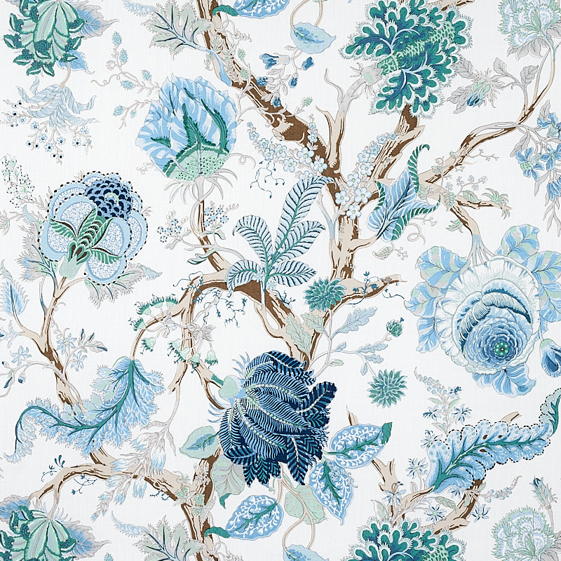 View 175784 Indian Arbre Peacock & Emerald by Schumacher Fabric