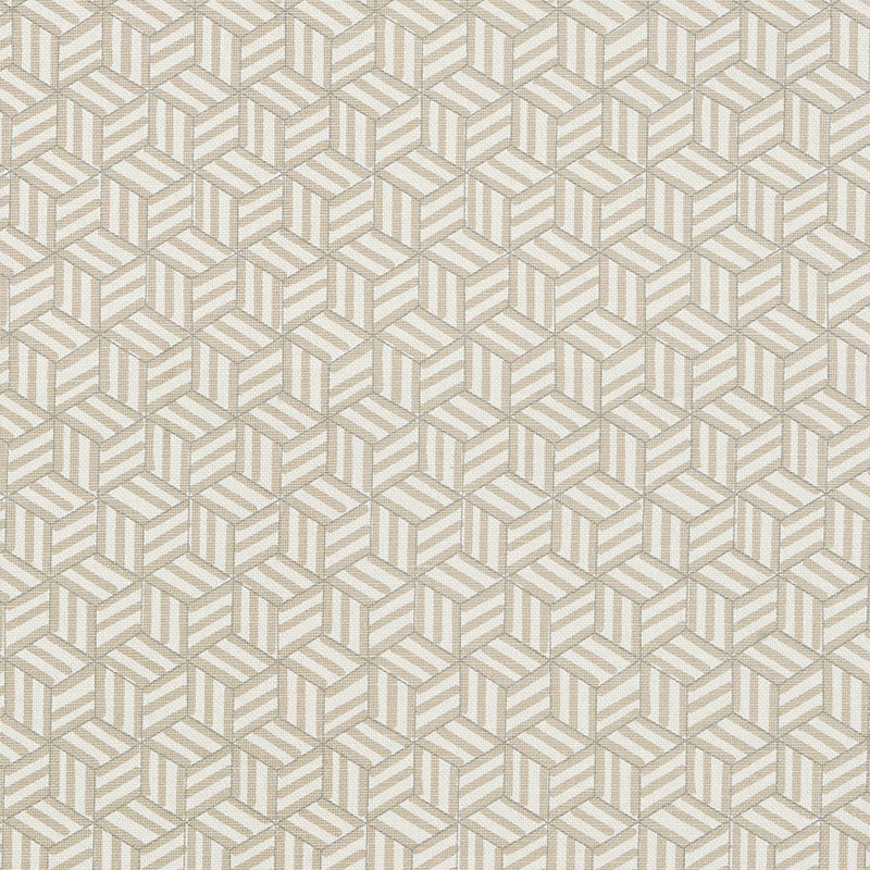 Looking 176040 Tumbling Blocks Greige by Schumacher Fabric