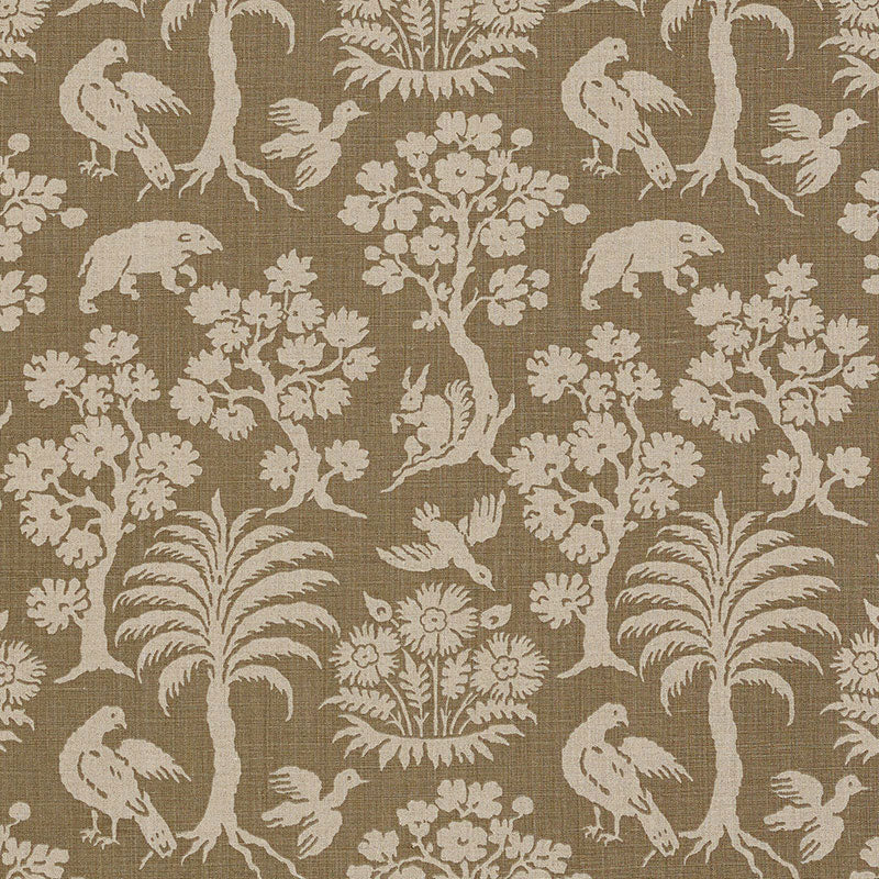 View 176172 Woodland Silhouette Mocha by Schumacher Fabric
