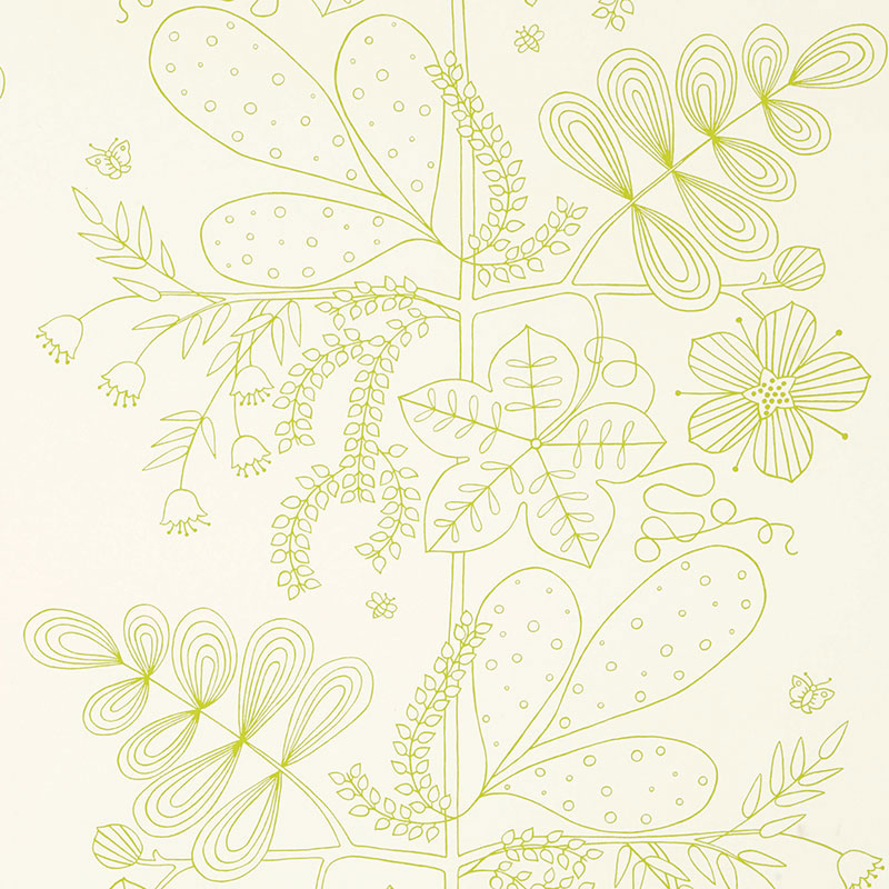 Acquire 176200 Blommen Print Lime by Schumacher Fabric