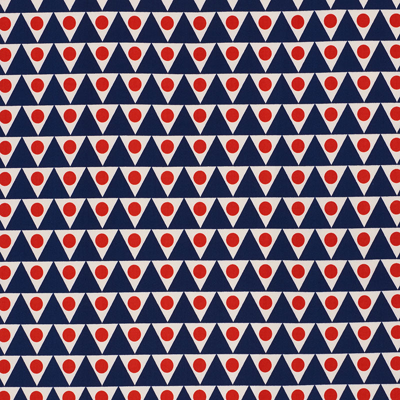 Looking 176642 Pennant Ii Navy Red by Schumacher Fabric