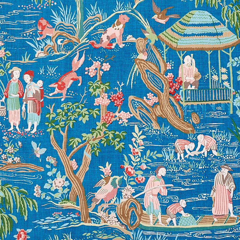 Save 176775 Yangtze River Peacock by Schumacher Fabric