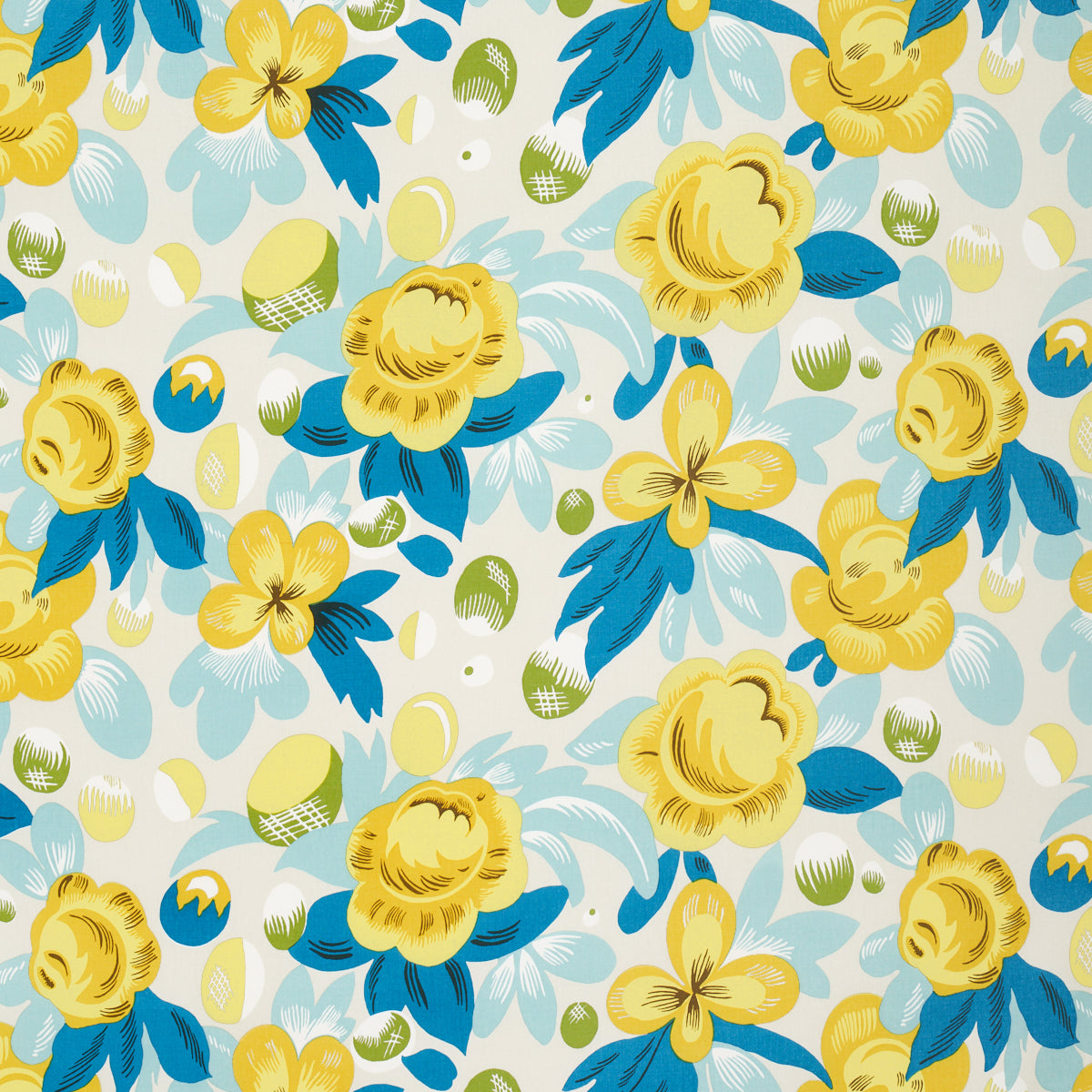 Find 177532 Juin Citron & Peacock by Schumacher Fabric