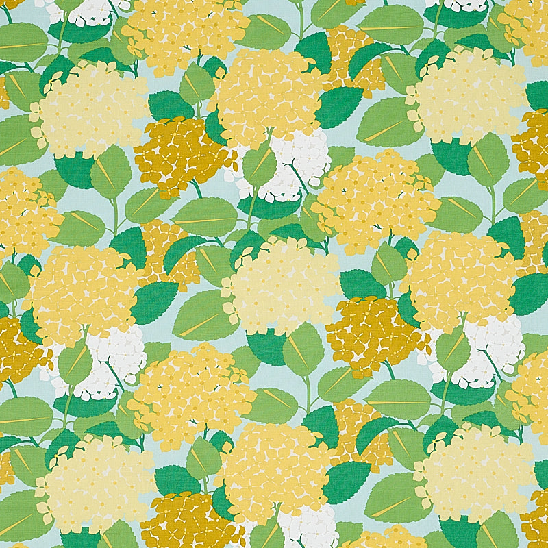 Acquire 177581 Hydrangea Yellow by Schumacher Fabric