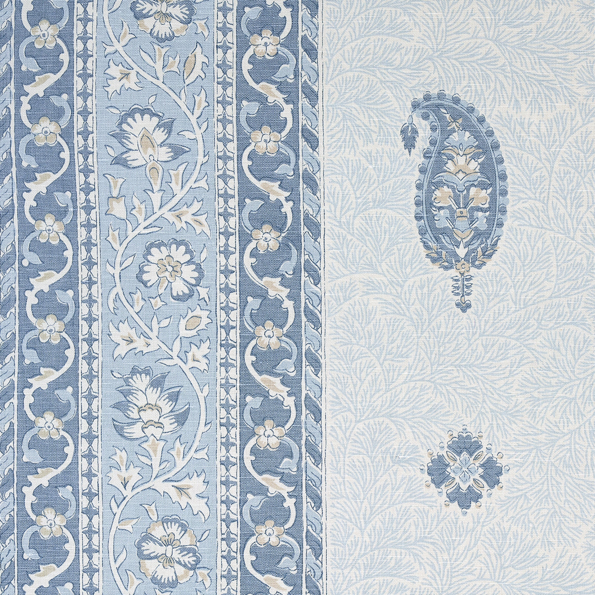 Purchase 177615 Ojai Paisley, China Blue by Schumacher Fabric