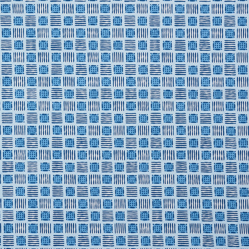 Order 177863 Mottley Grid Cottage Blue by Schumacher Fabric