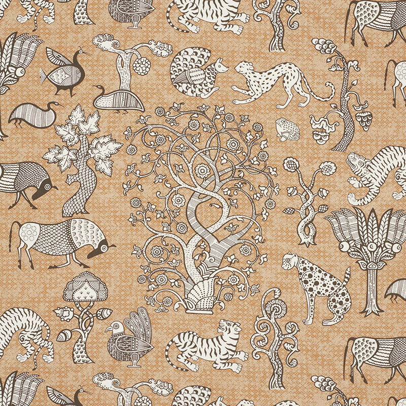 Select 178322 Animalia Carbon & Sienna by Schumacher Fabric