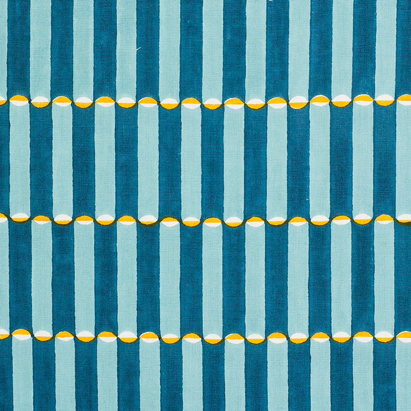 Looking 179281 Luna Blue & Turmeric by Schumacher Fabric