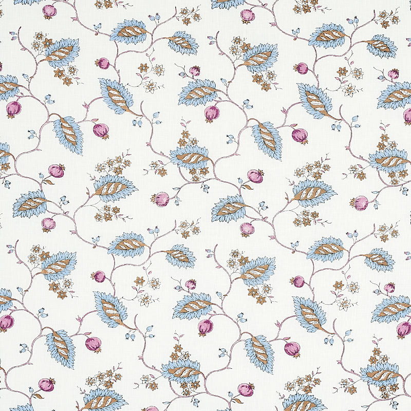 Save 179452 Maryam Vine Sky and Plum by Schumacher Fabric