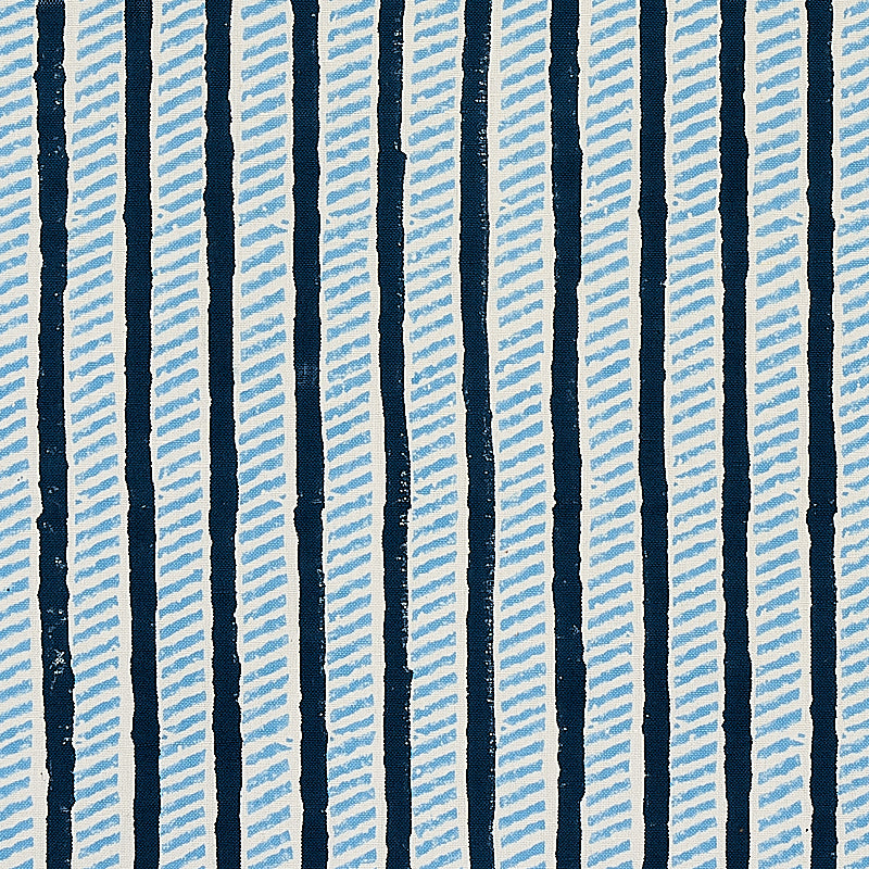 Looking 179760 Garden Path Hand Block Print Midnight and Sky by Schumacher Fabric