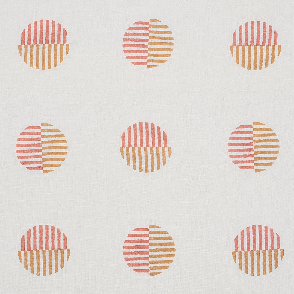 Order 180001 Ando Hand Block Print Rust and Ochre by Schumacher Fabric