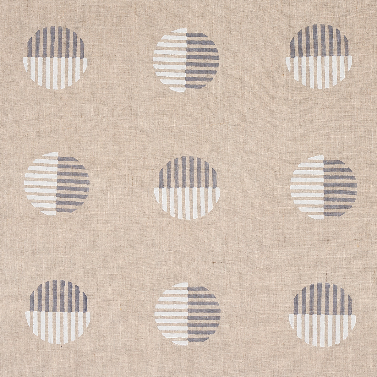 Search 180002 Ando Hand Block Print Ivory and Charcoal On Natural by Schumacher Fabric