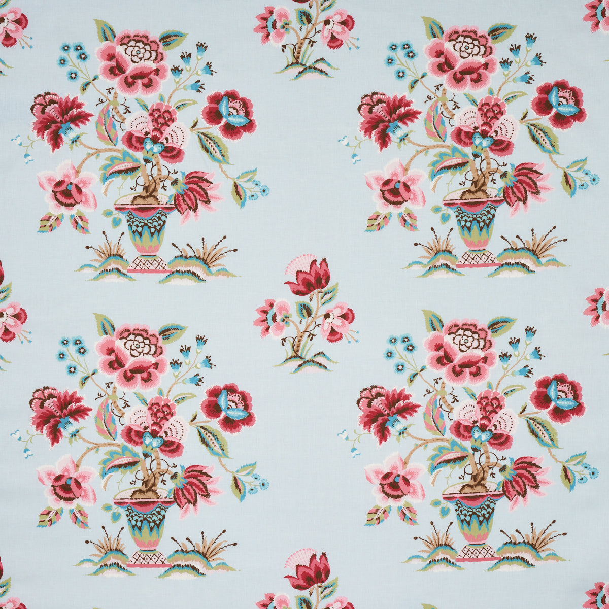 Select 180040 Ashford Linen Rose And Sky by Schumacher Fabric