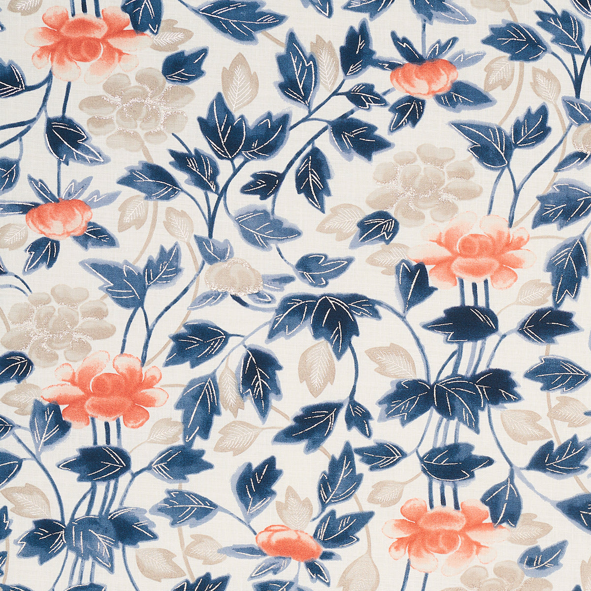 Purchase 180340 | Ephemera, Blue Ink - Schumacher Fabric