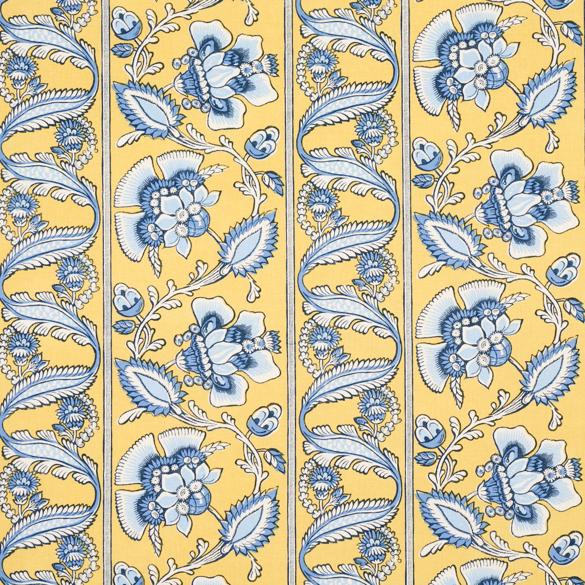 Purchase 180532 Marielle Vine, Yellow & Delft by Schumacher Fabric