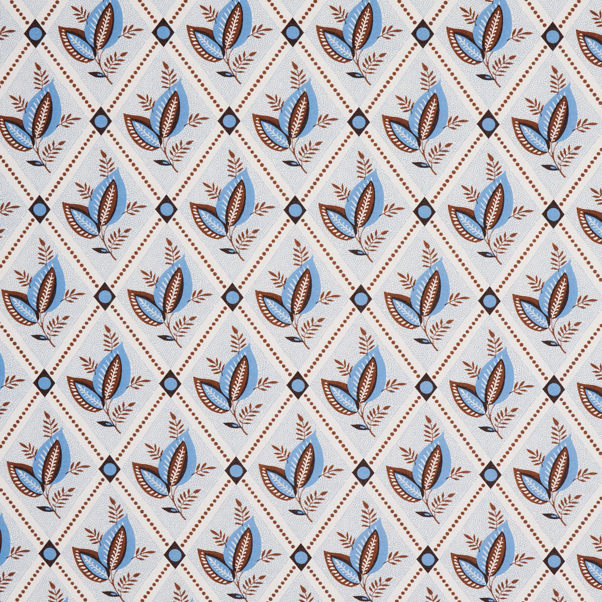 Purchase 180573 Basile Trellis, Delft & Sepia by Schumacher Fabric