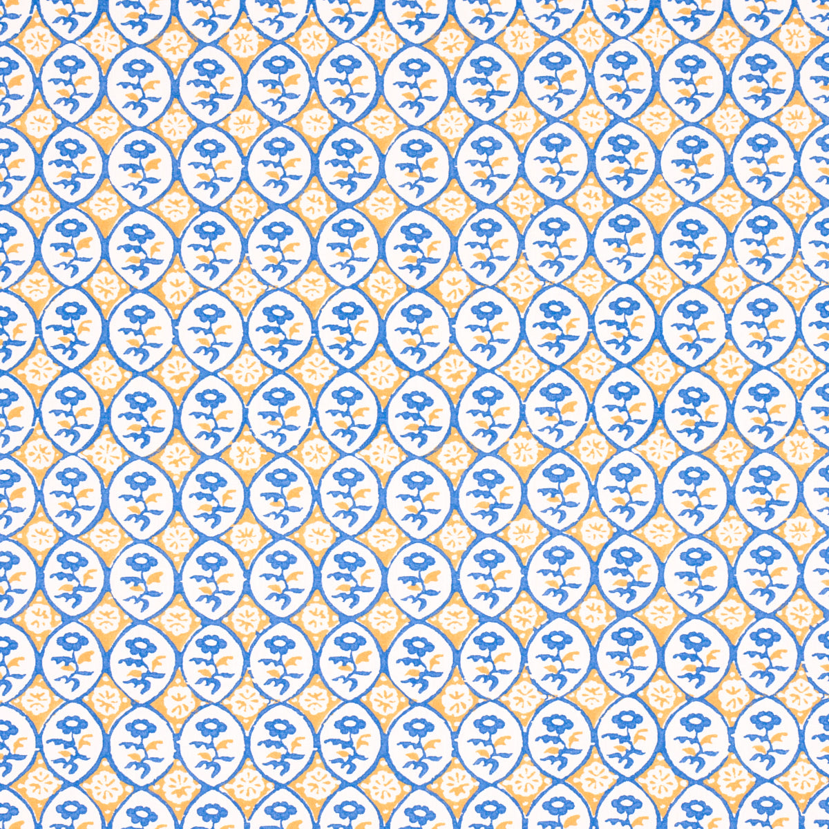 Purchase 180601 | Azulejos, Yellow & Blue - Schumacher Fabric