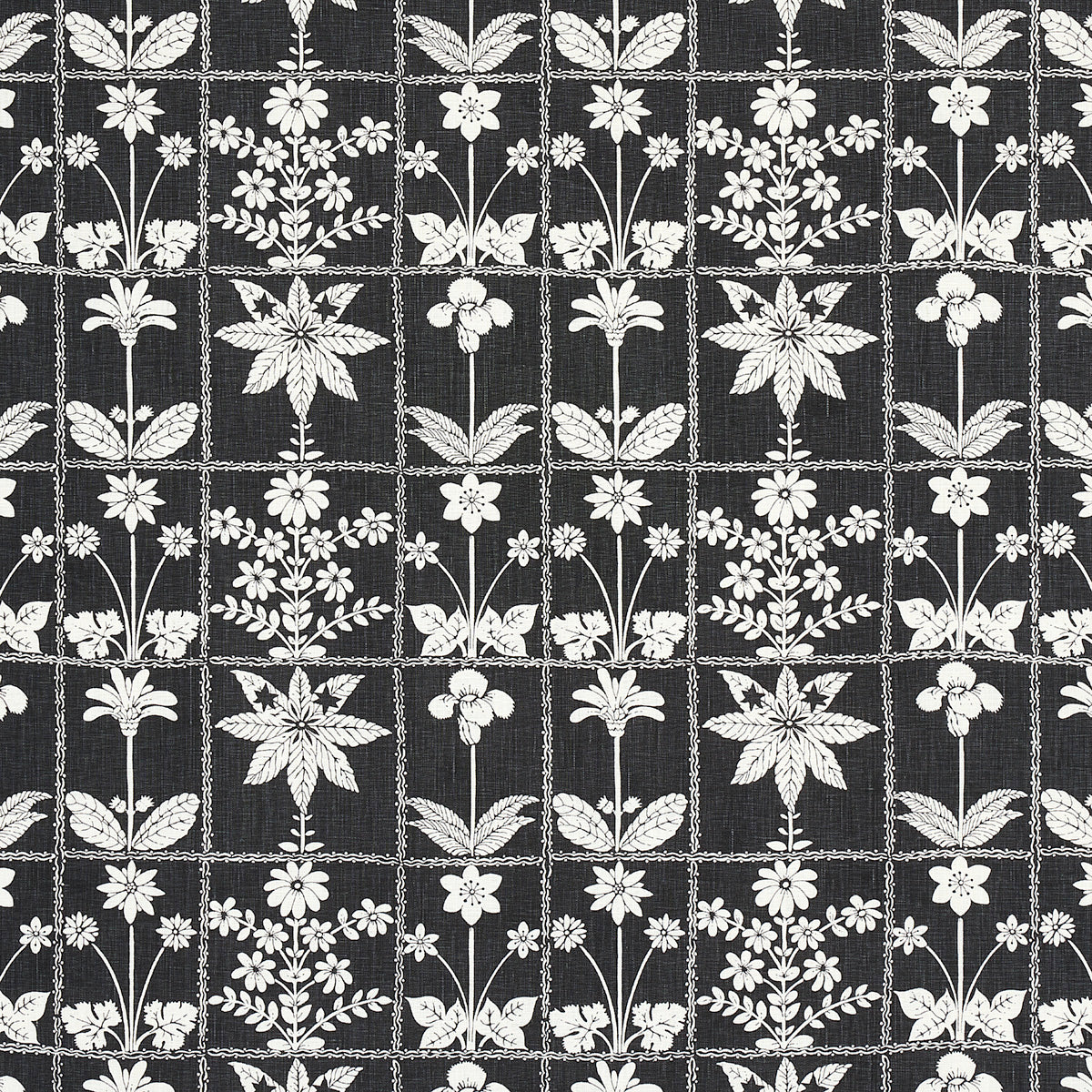Purchase 180893 Georgia Wildflowers, Black by Schumacher Fabric