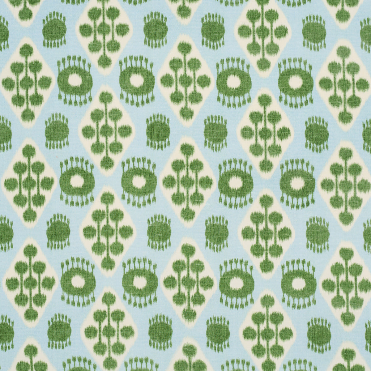 Purchase 181300 | Hamilton Ikat, Blue And Leaf - Schumacher Fabric