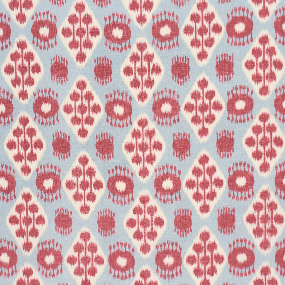 Purchase 181301 | Hamilton Ikat, Sky And Cherry - Schumacher Fabric
