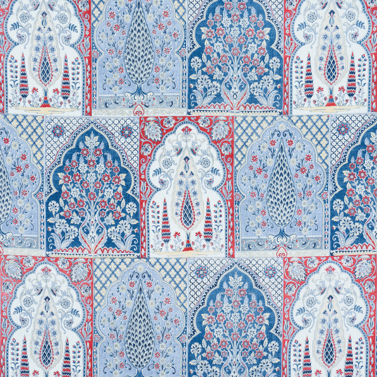 Purchase 181311 | Barra Palace, Indigo & Crimson - Schumacher Fabric