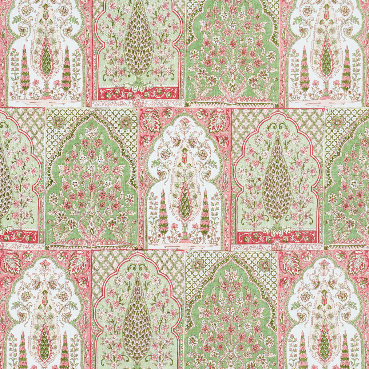 Purchase 181312 | Barra Palace, Pink & Green - Schumacher Fabric