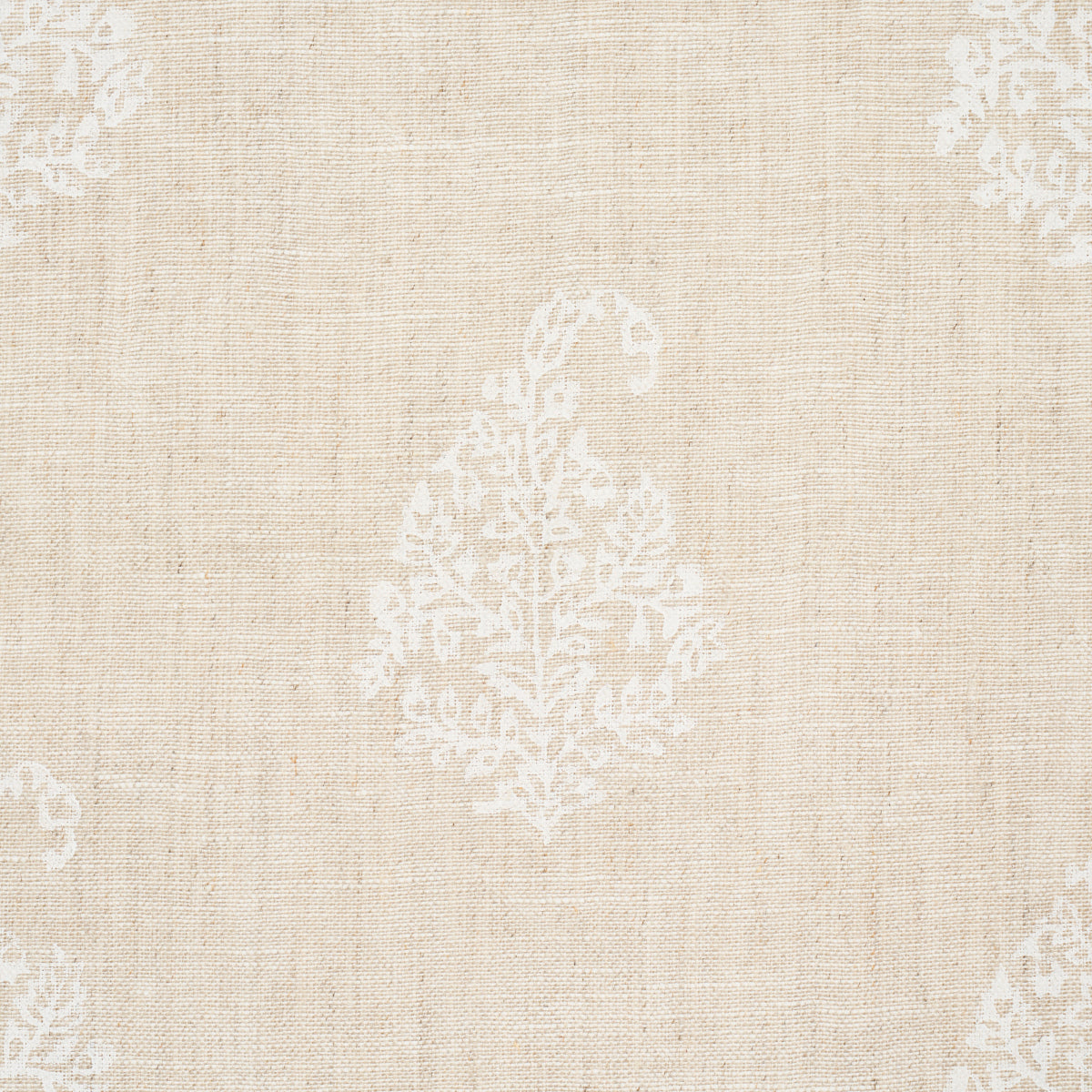 Purchase 181350 | Kerala Paisley, White On Neutral - Schumacher Fabric