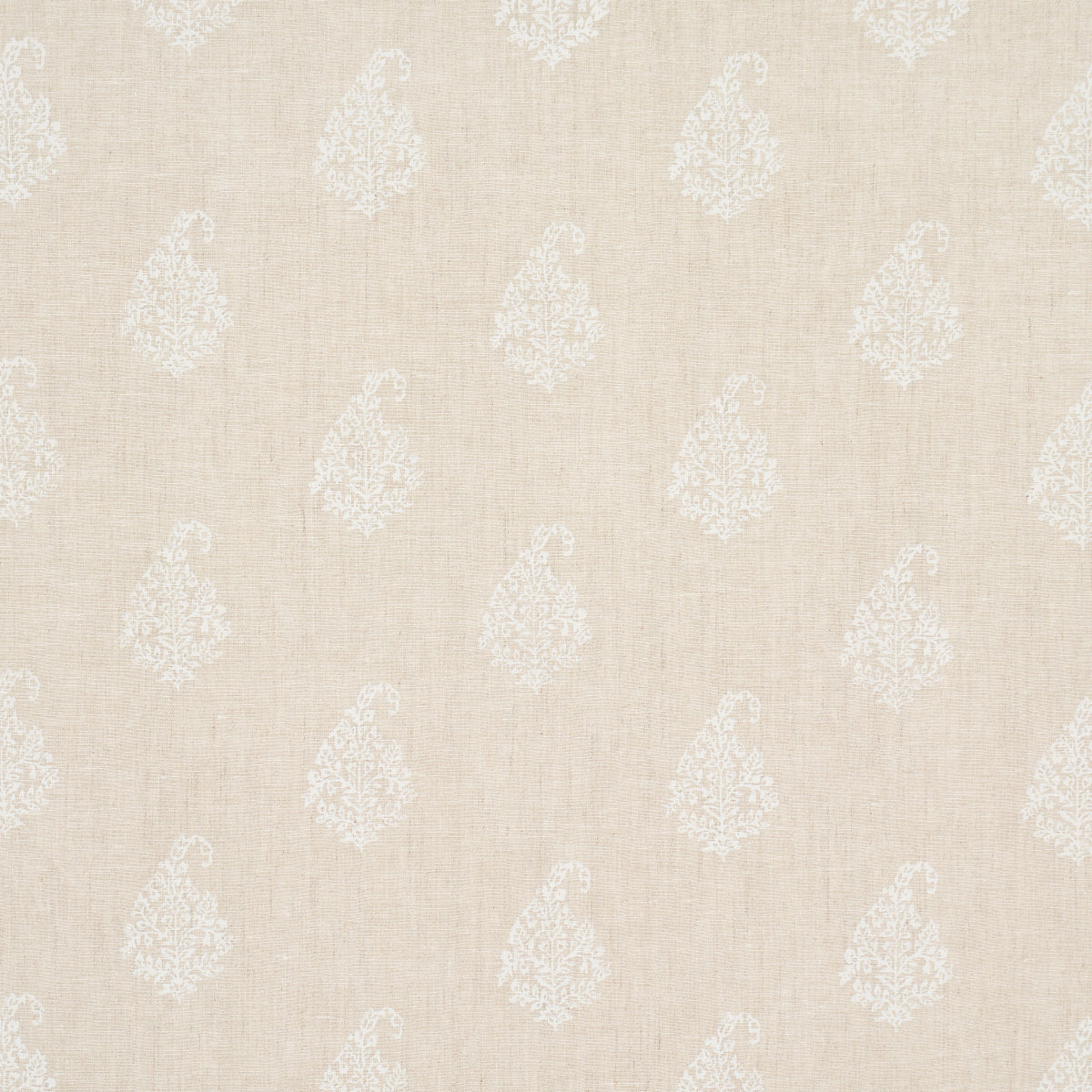 Purchase 181350 | Kerala Paisley, White On Neutral - Schumacher Fabric