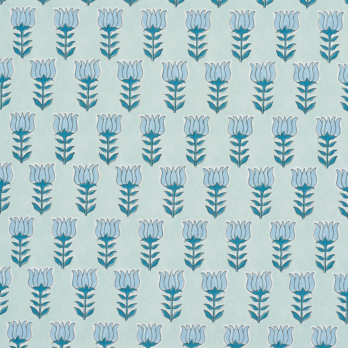 Purchase 181391 | Mia Tulip, Mineral & Blue - Schumacher Fabric