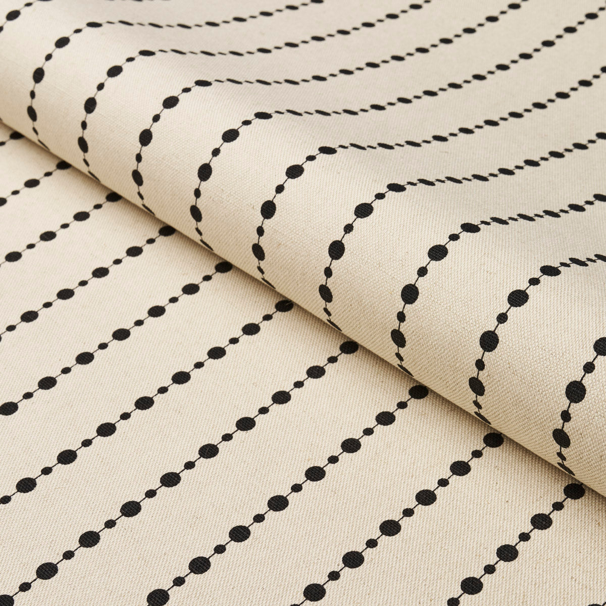 181430  Beaded Stripe, Black And Cream - Schumacher Fabric