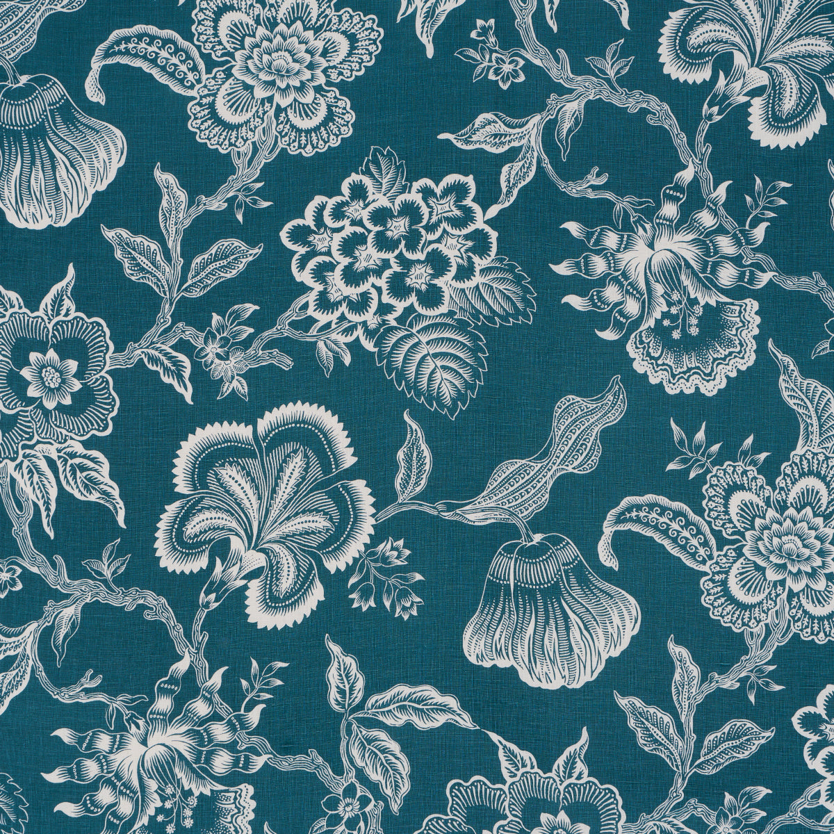 Purchase 181480 | Hothouse Flowers Silhouette, Peacock - Schumacher Fabric