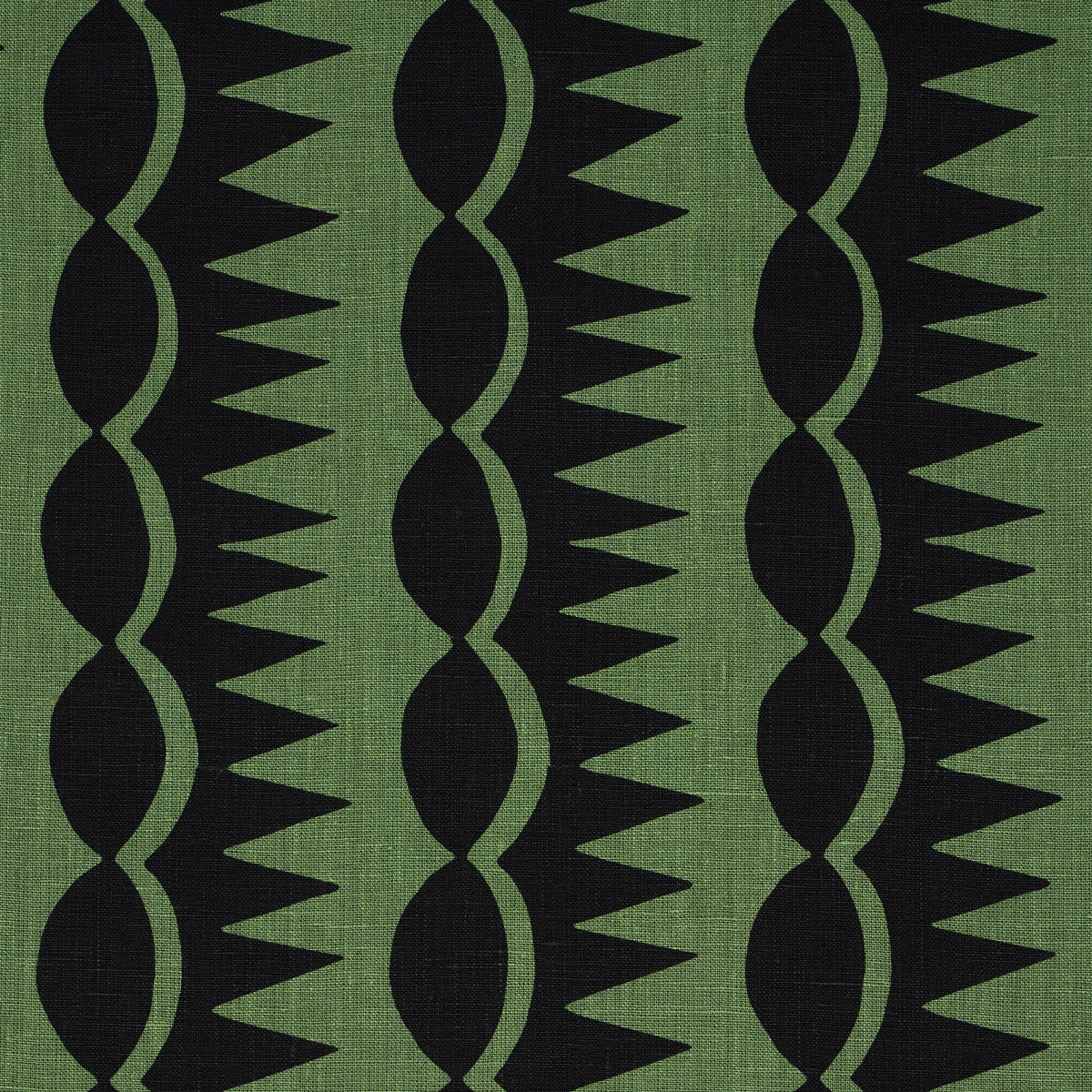 Purchase 181532 | Dagger Stripe, Black On Green - Schumacher Fabric