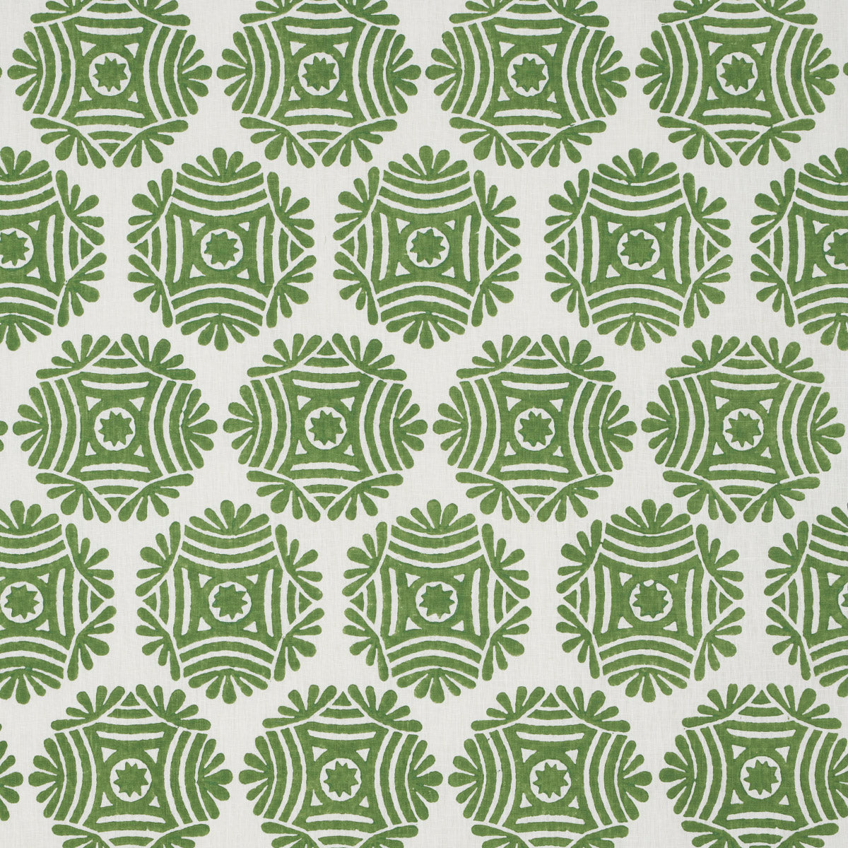 Purchase 181542 | Gilded Star Block Print, Green - Schumacher Fabric