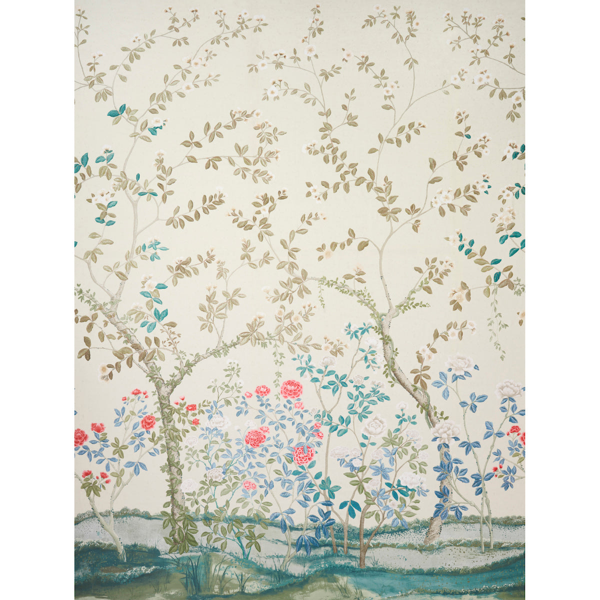 Purchase 181570 | Madame De Pompadour Panel, Alabaster - Schumacher Fabric