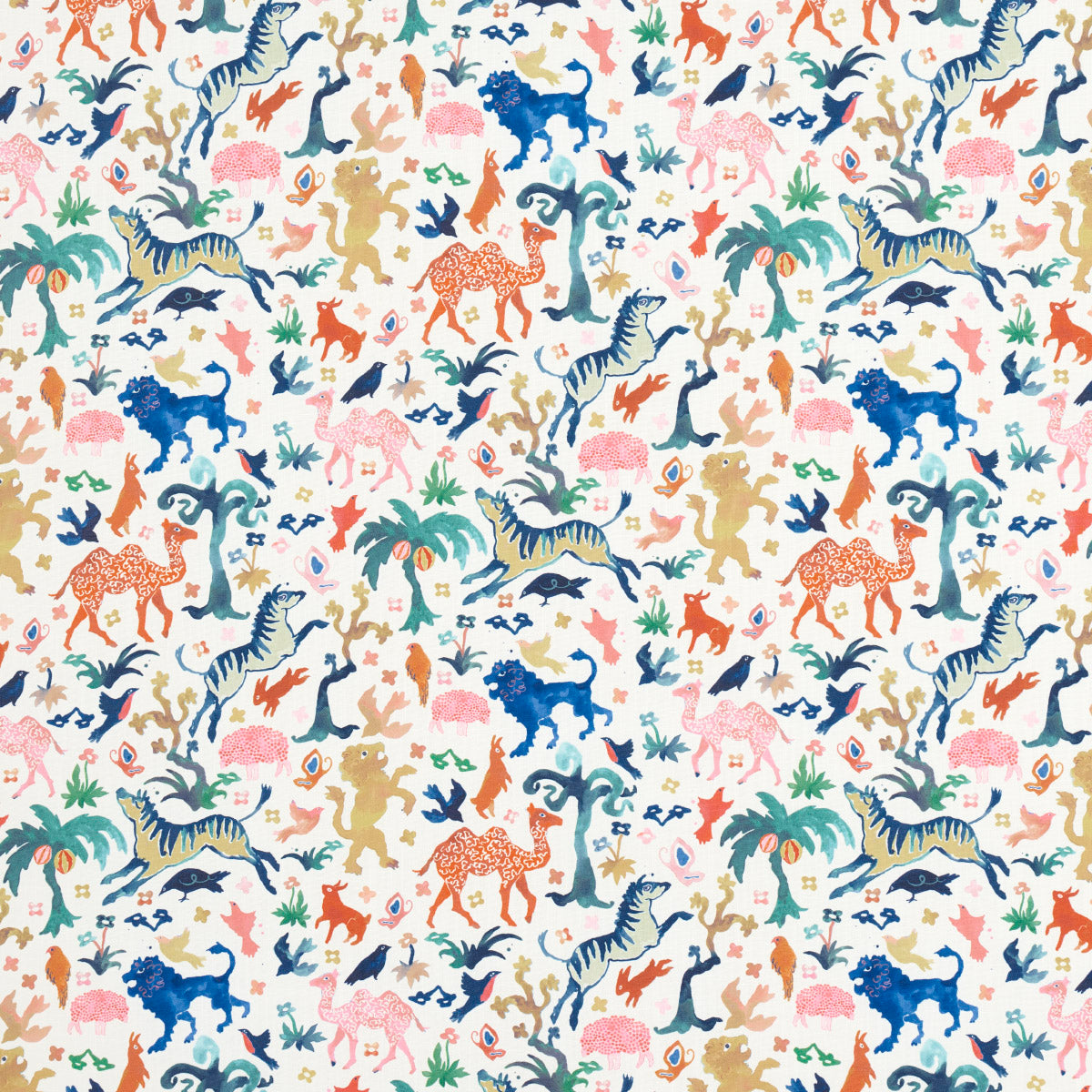 Purchase 181590 | Beasts Indoor/Outdoor, Multi On Ivory - Schumacher Fabric