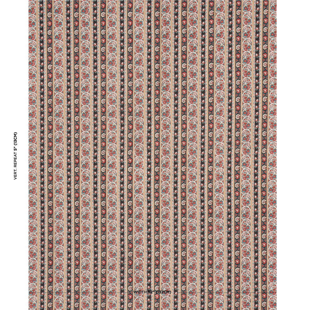 Purchase 181750 | Ines Paisley, Rouge & Noir - Schumacher Fabric