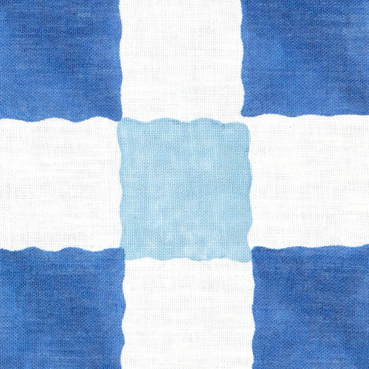 Purchase 181791 | Chequer Hand Block Print, Blue - Schumacher Fabric