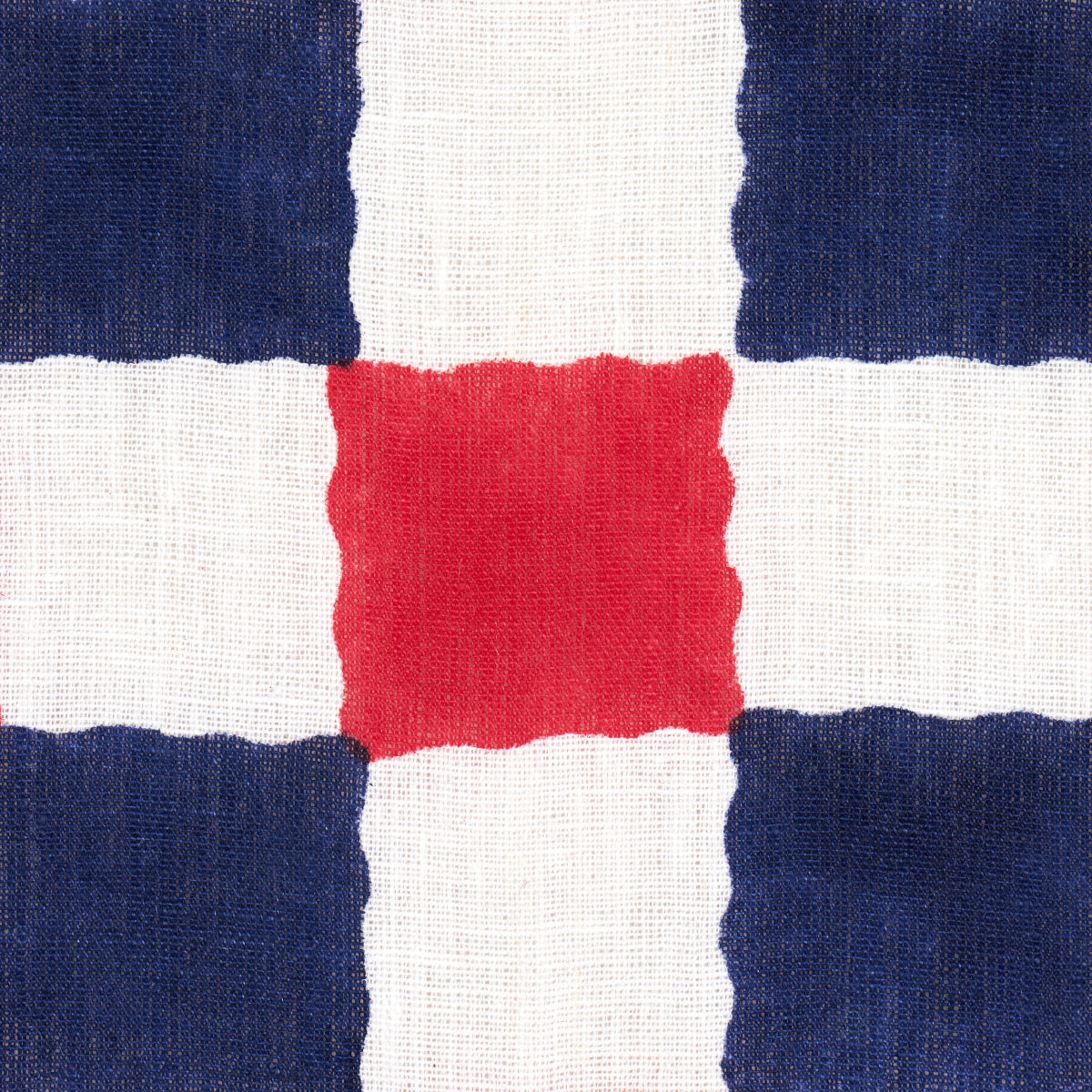 Purchase 181792 | Chequer Hand Block Print, Red/Navy - Schumacher Fabric