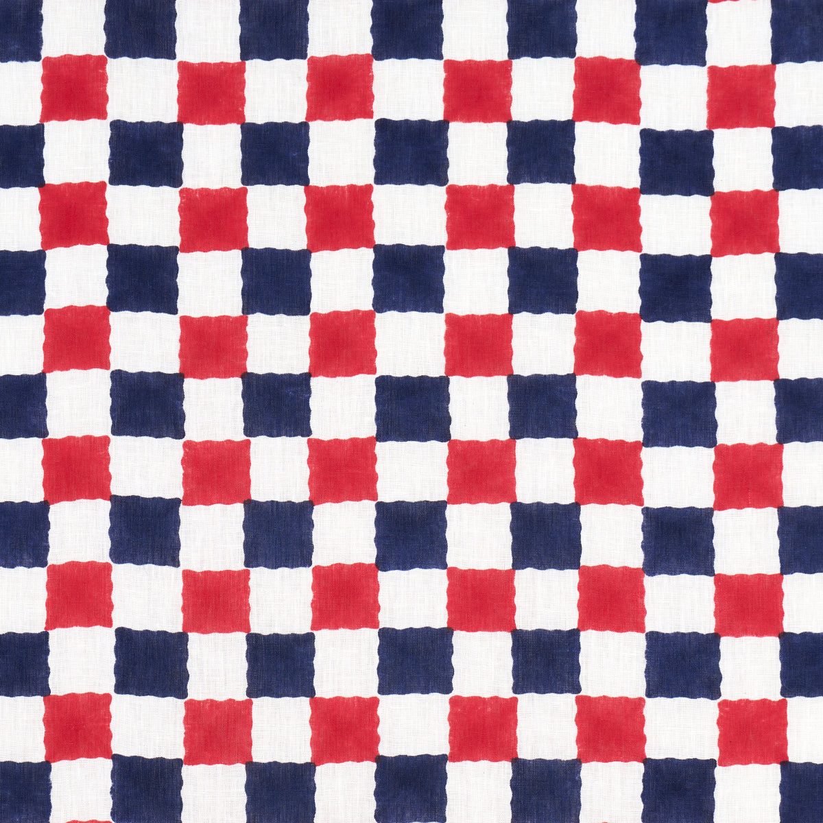 Purchase 181792 | Chequer Hand Block Print, Red/Navy - Schumacher Fabric