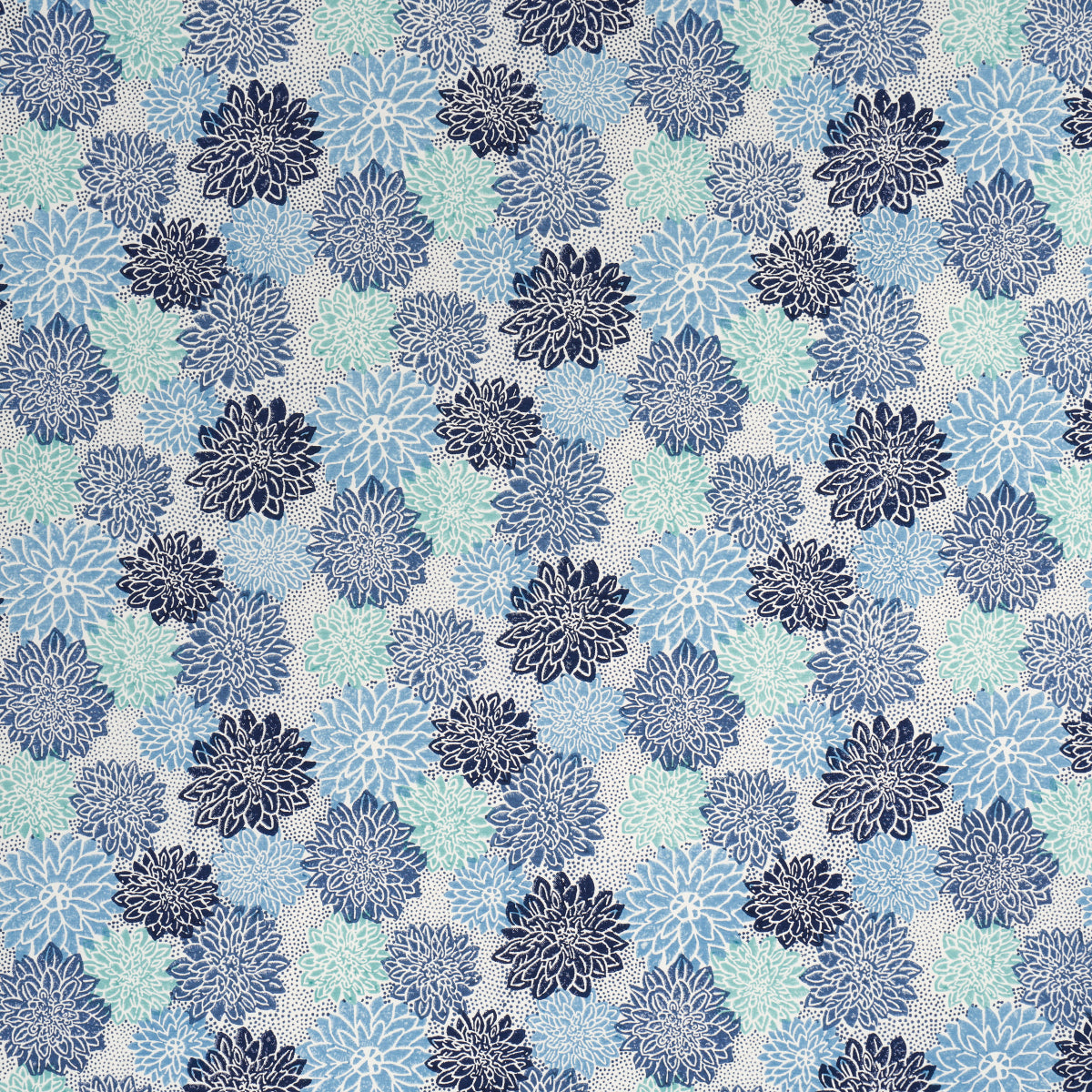 Purchase 181800 | Dahlia Hand Block Print, Blues - Schumacher Fabric