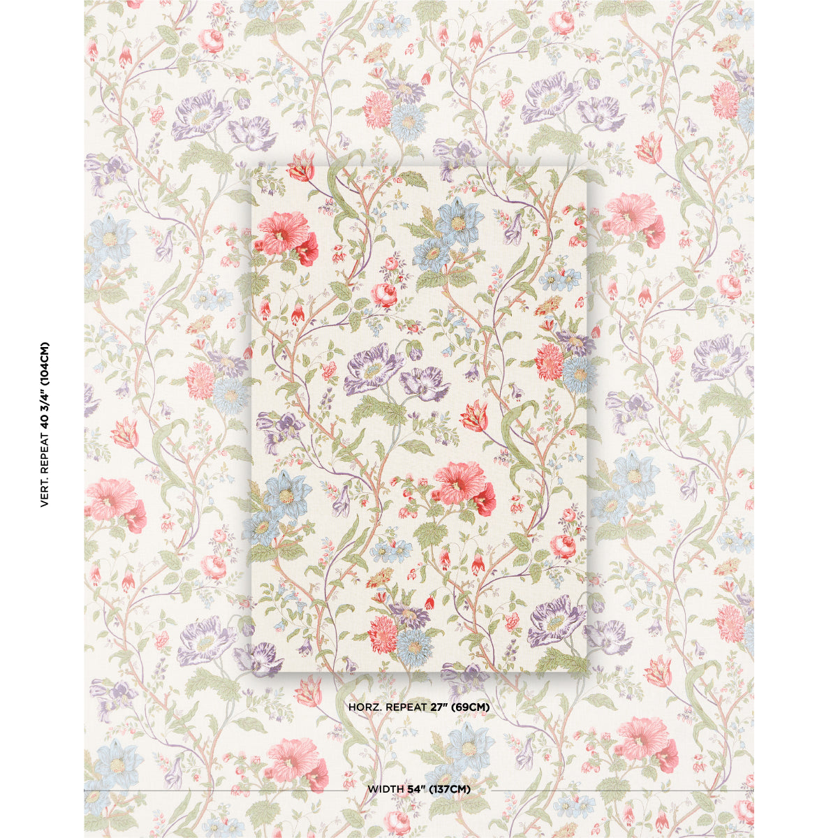 Purchase 181900 | Giselle Floral, Ivory - Schumacher Fabric