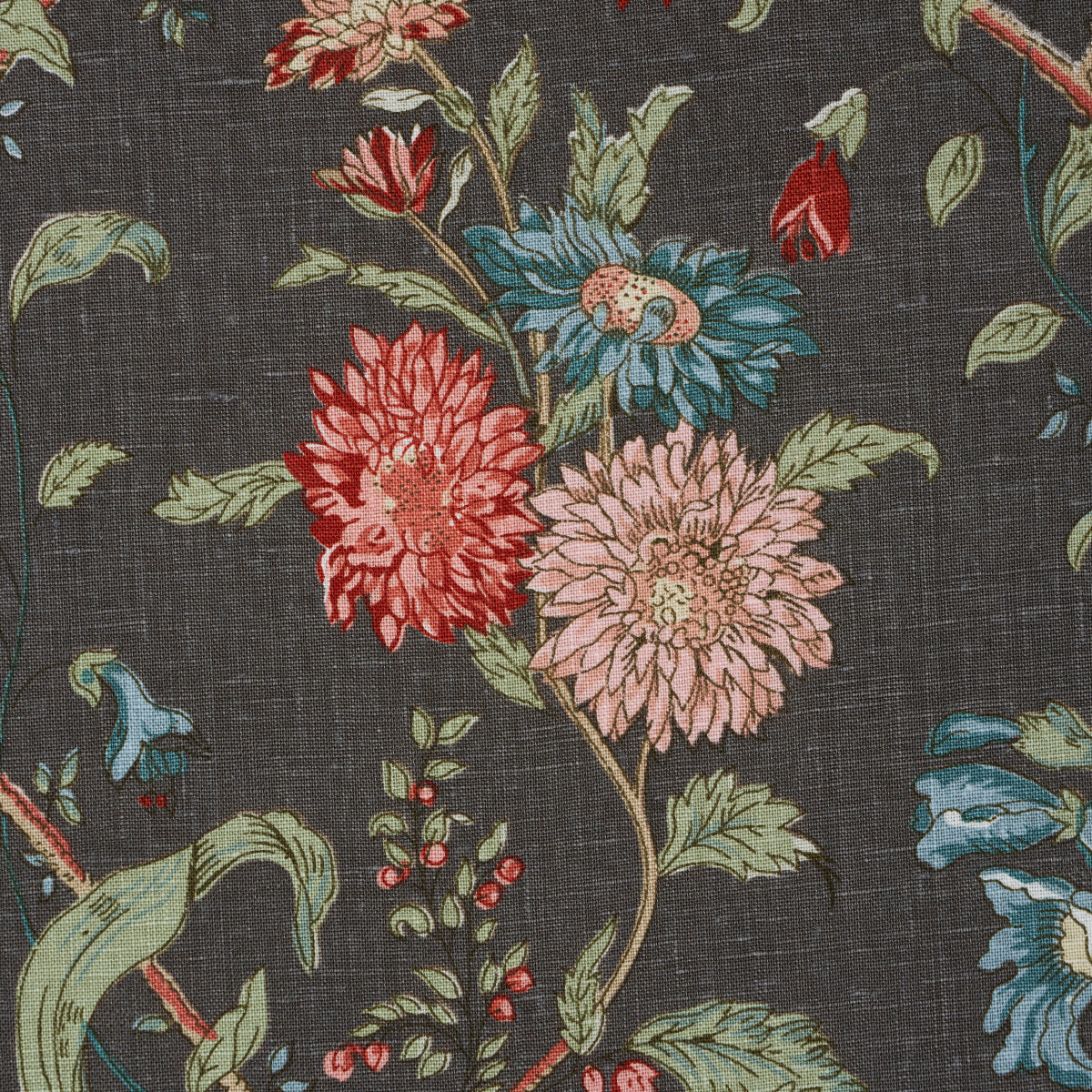 Purchase 181902 | Giselle Floral, Noir - Schumacher Fabric