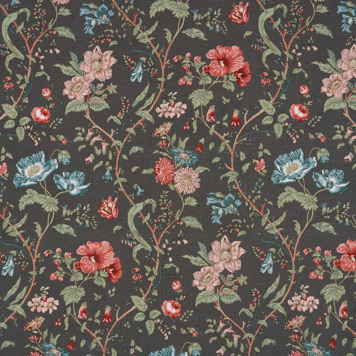 Purchase 181902 | Giselle Floral, Noir - Schumacher Fabric