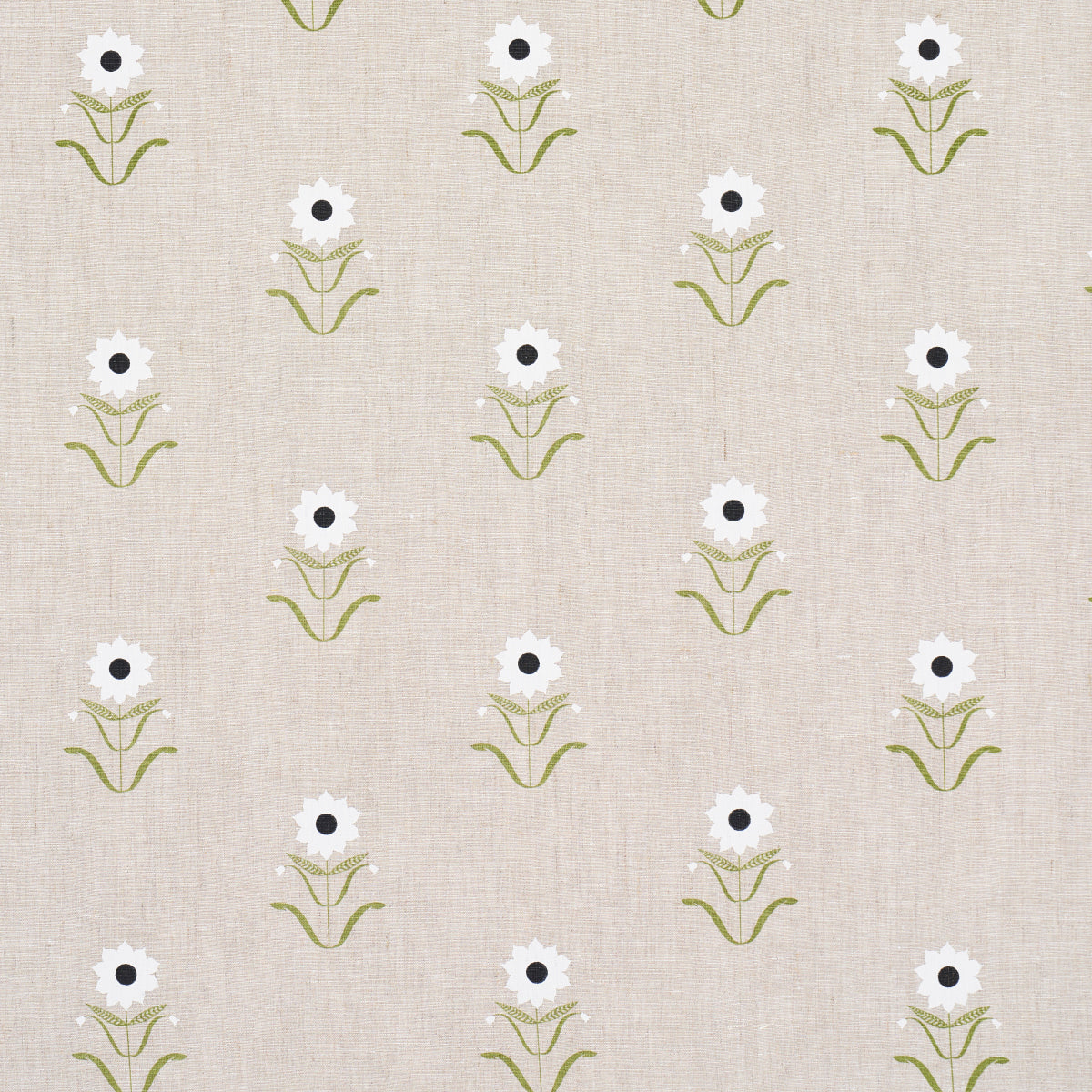 Purchase 181981 | Forget Me Nots, White On Linen - Schumacher Fabric
