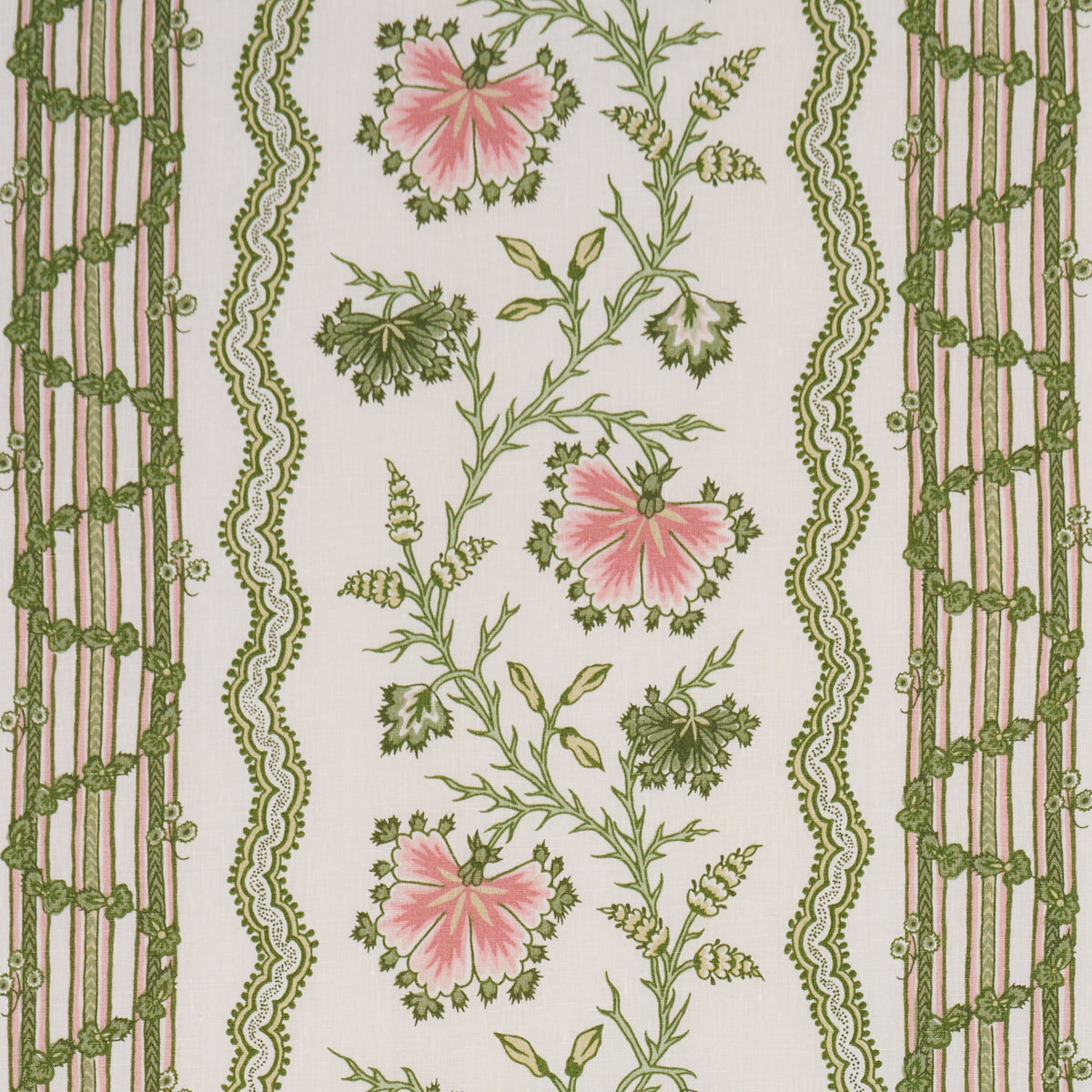 Purchase 182711 | Parvati Floral Stripe, Petal - Schumacher Fabric