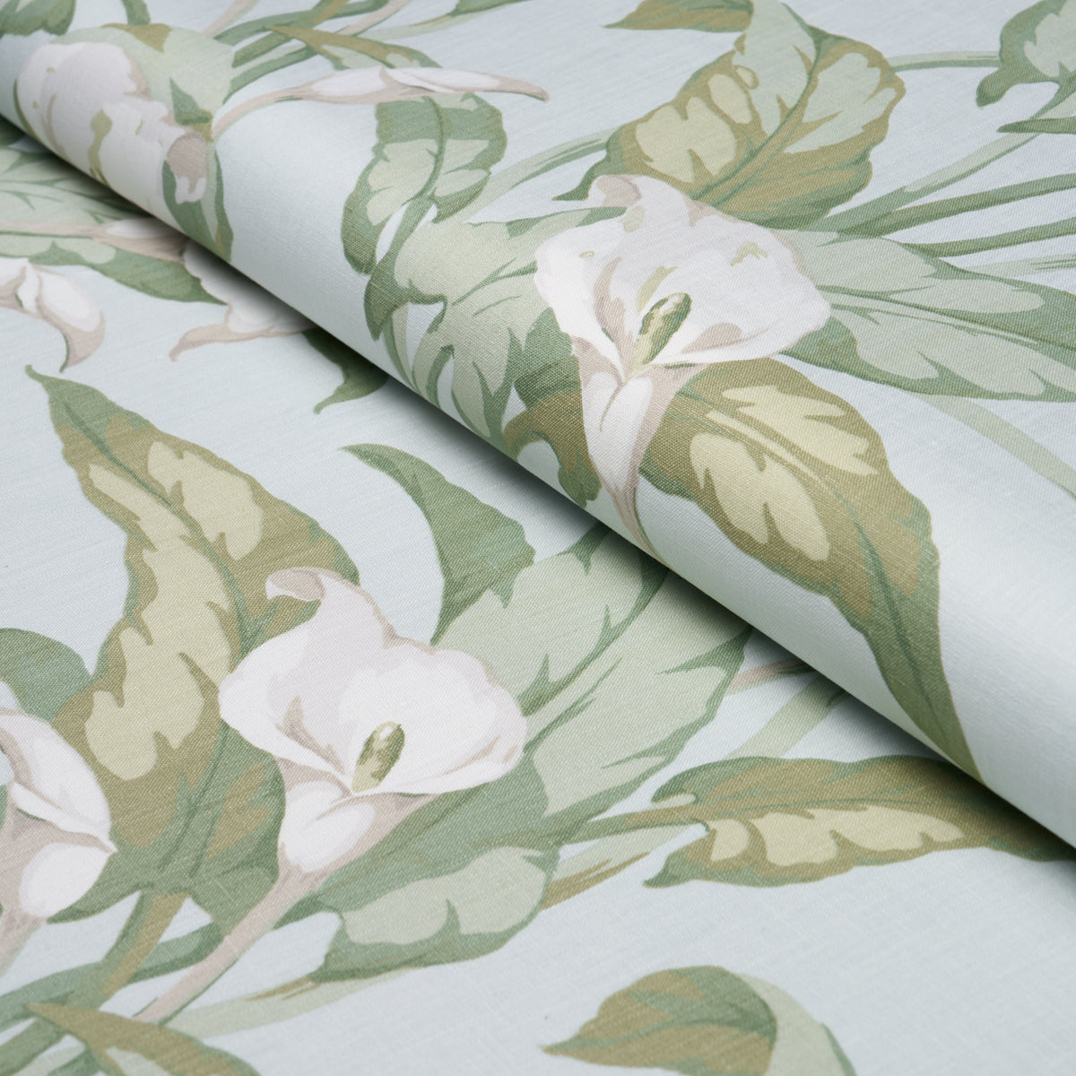 Purchase 183121 | Arum Lilies, Aqua - Schumacher Fabric