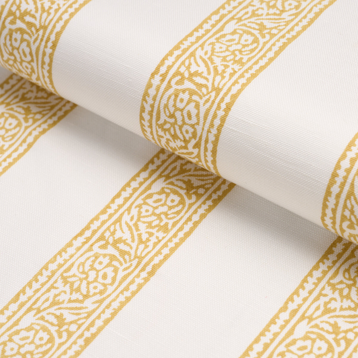 Purchase 183241 | Mahdavi Stripe Hand-Block Print, Yellow - Schumacher Fabric