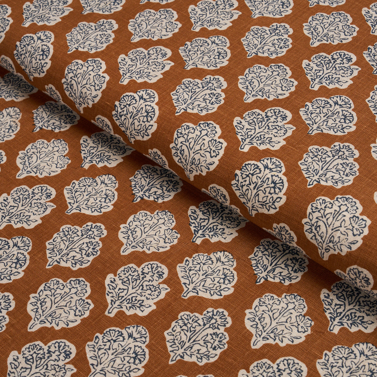 Purchase 183272 | Manali Hand-Print, Spice & Indigo - Schumacher Fabric